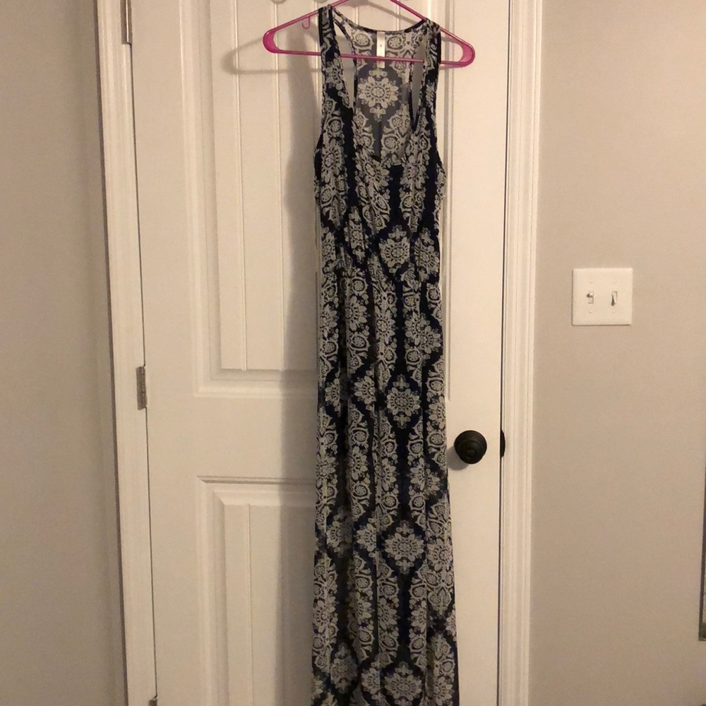 Black, white and gray maxi dress